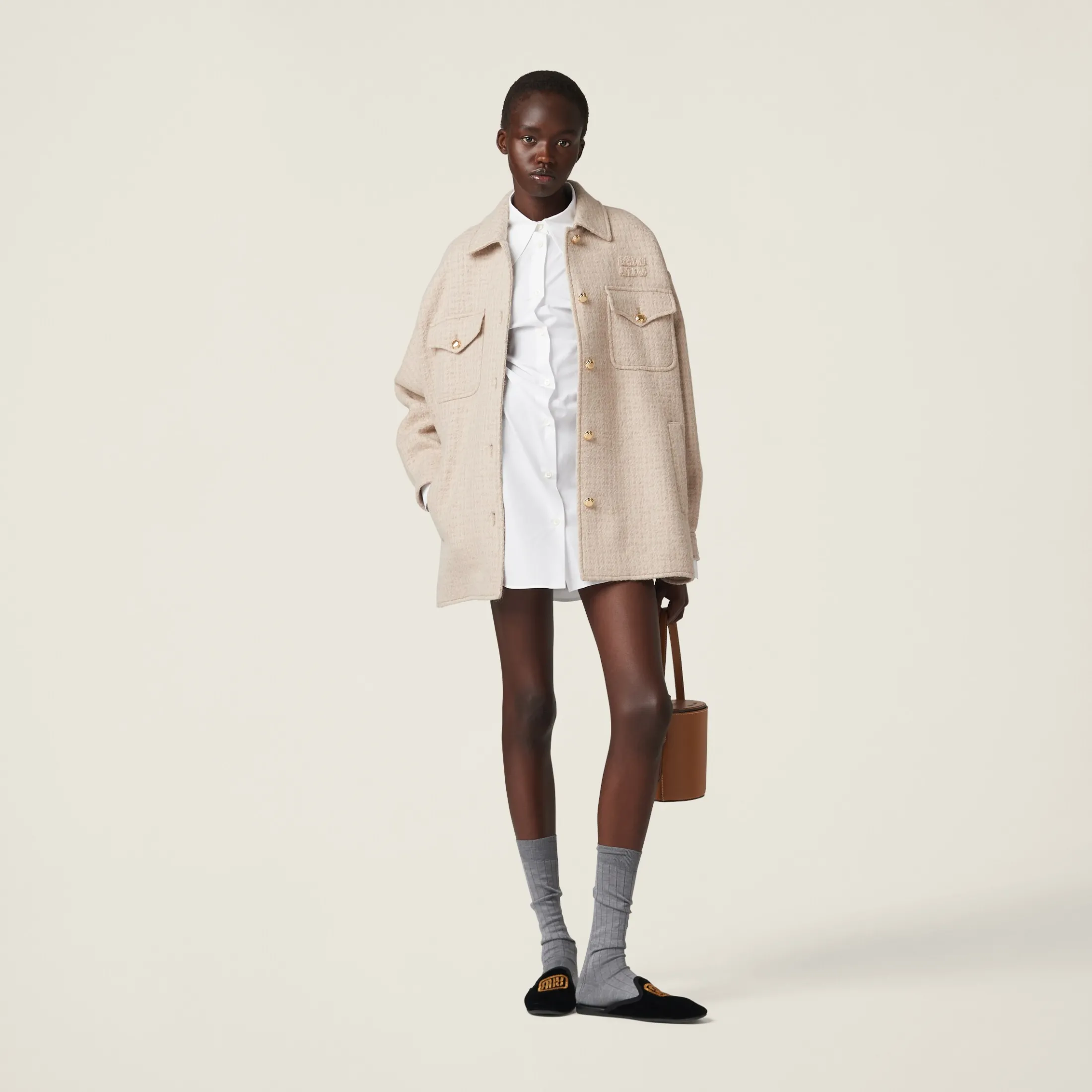 White Poplin Shirt | Miu Miu