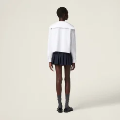 White Poplin Shirt | Miu Miu