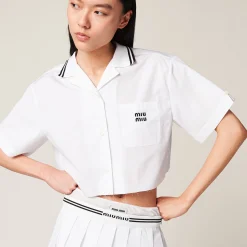 White Poplin Shirt | Miu Miu