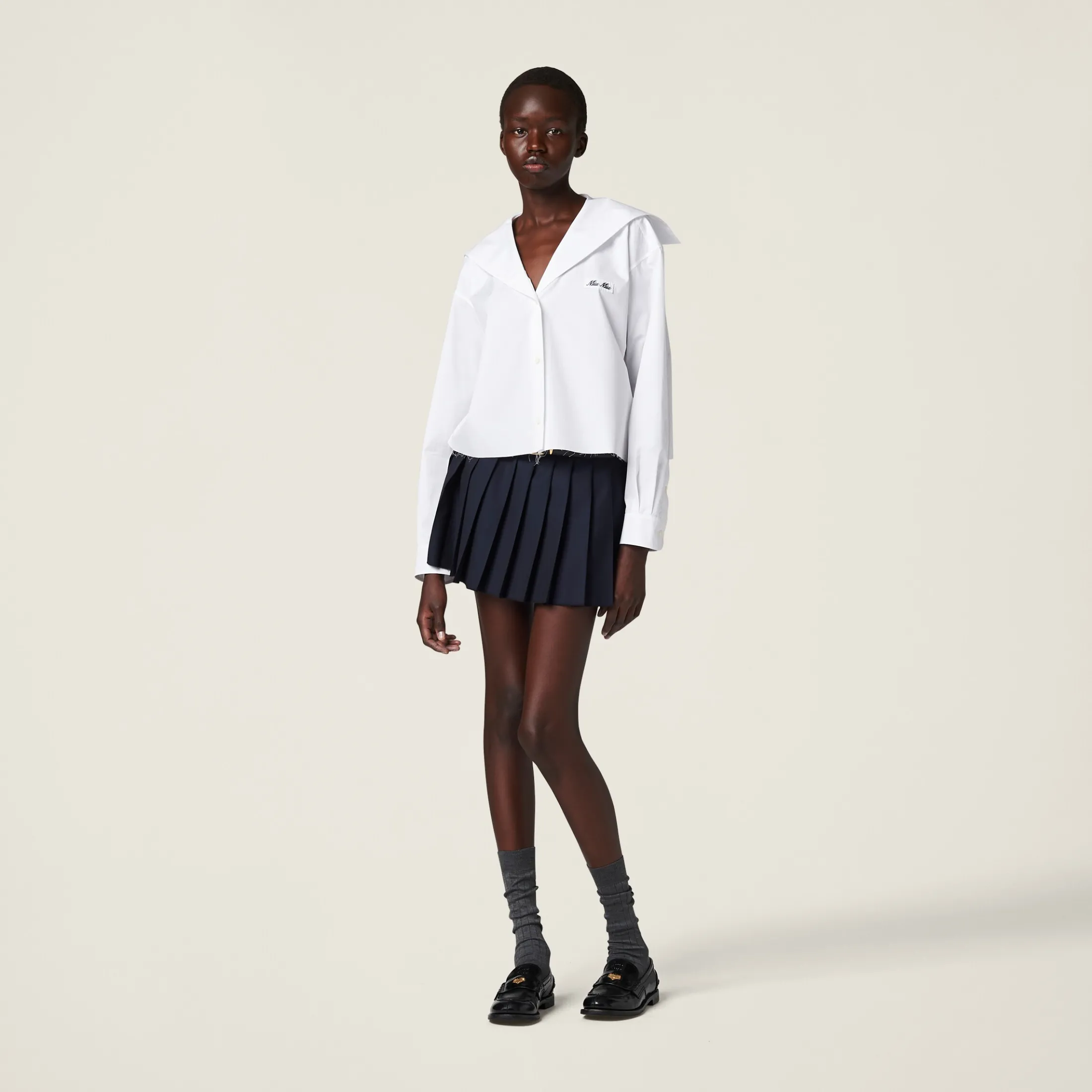 White Poplin Shirt | Miu Miu
