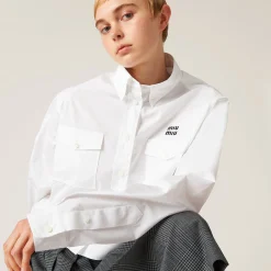 White Poplin Shirt | Miu Miu