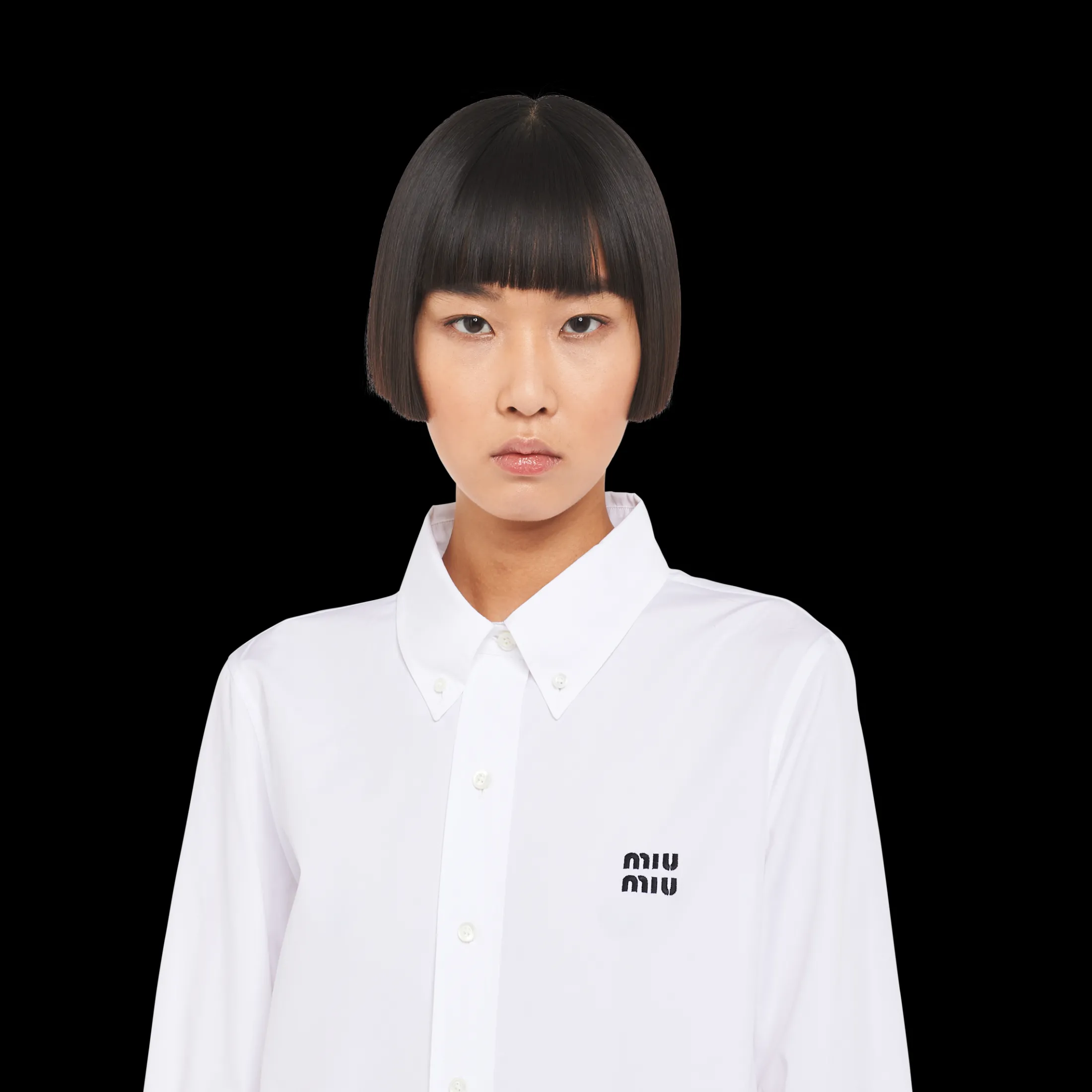 White Poplin Shirt | Miu Miu