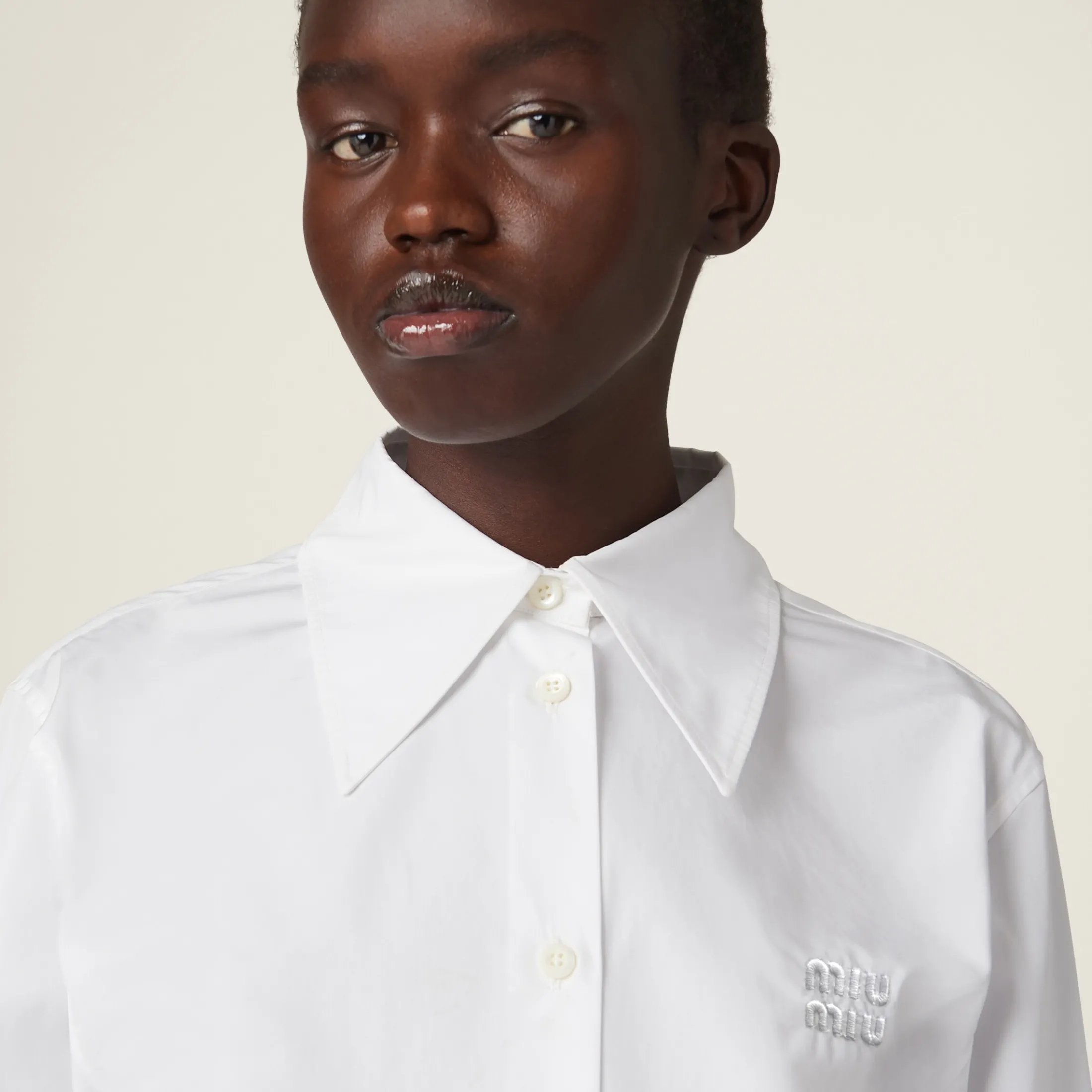White Poplin Shirt | Miu Miu