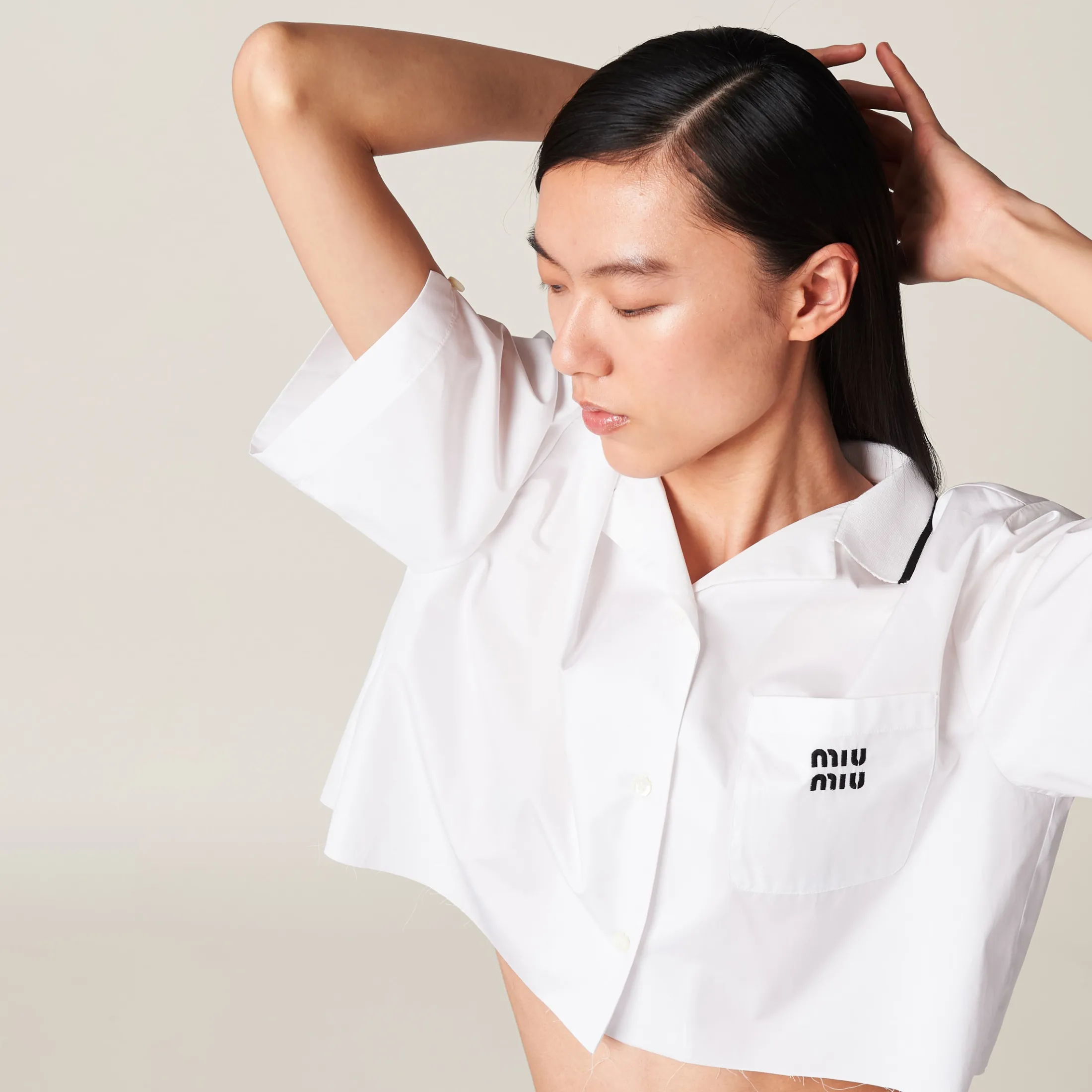 White Poplin Shirt | Miu Miu