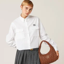 White Poplin Shirt | Miu Miu