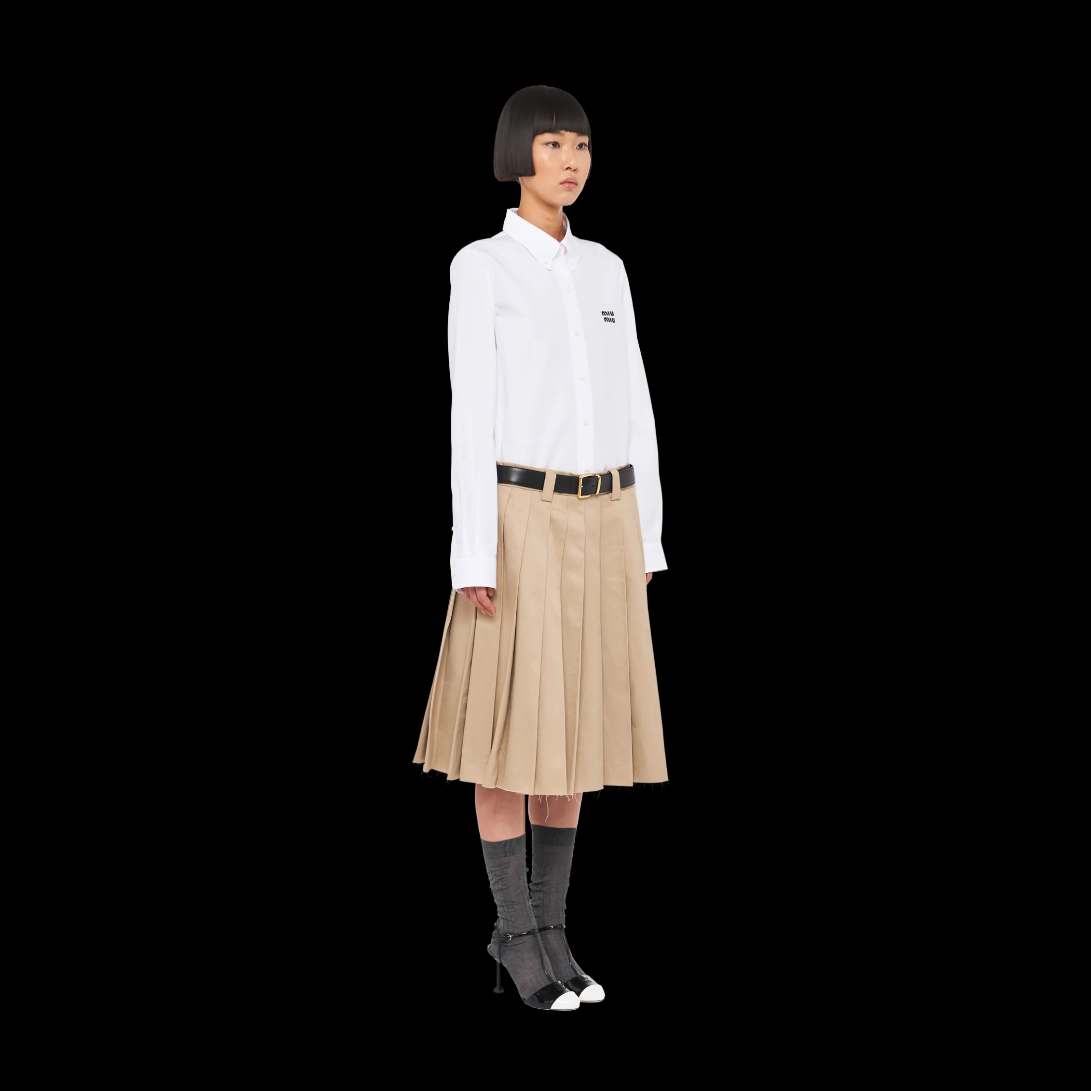 White Poplin Shirt | Miu Miu