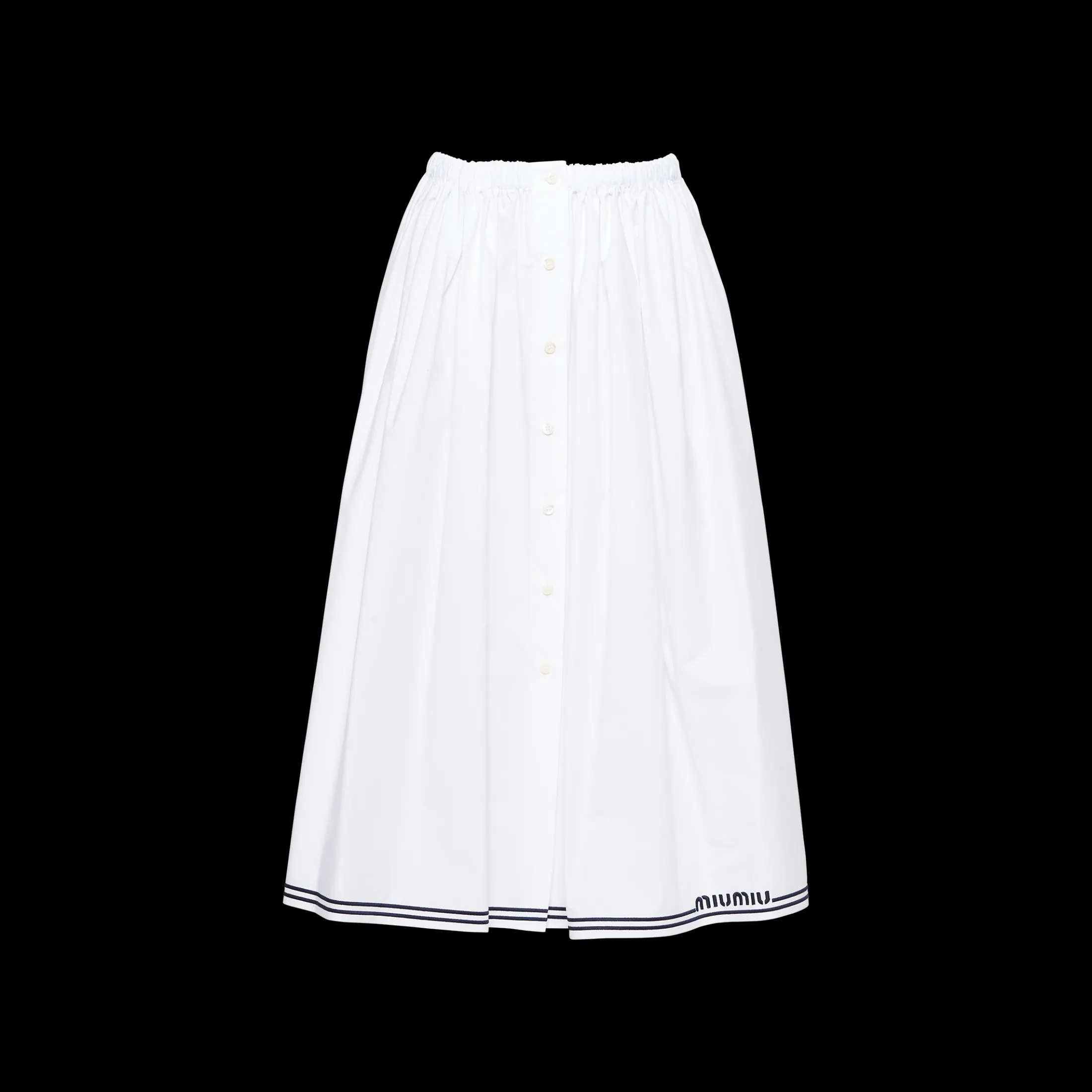 White Poplin Skirt | Miu Miu