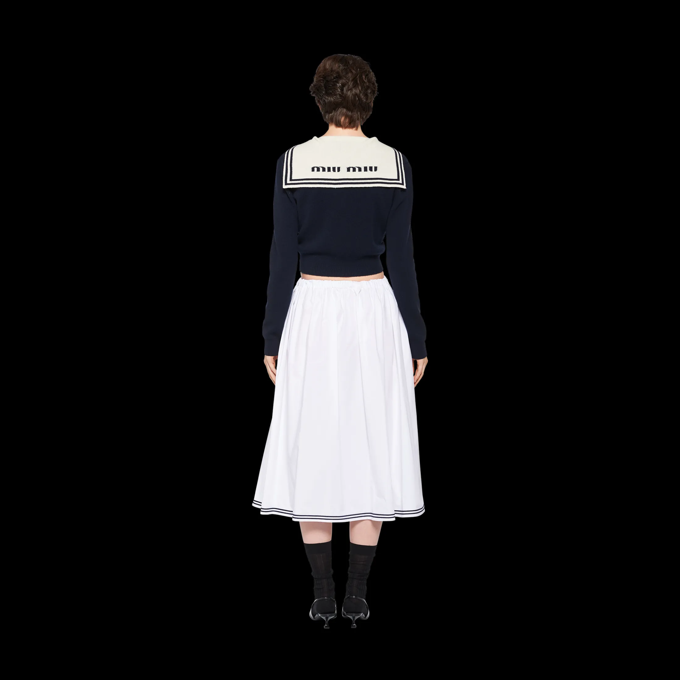 White Poplin Skirt | Miu Miu
