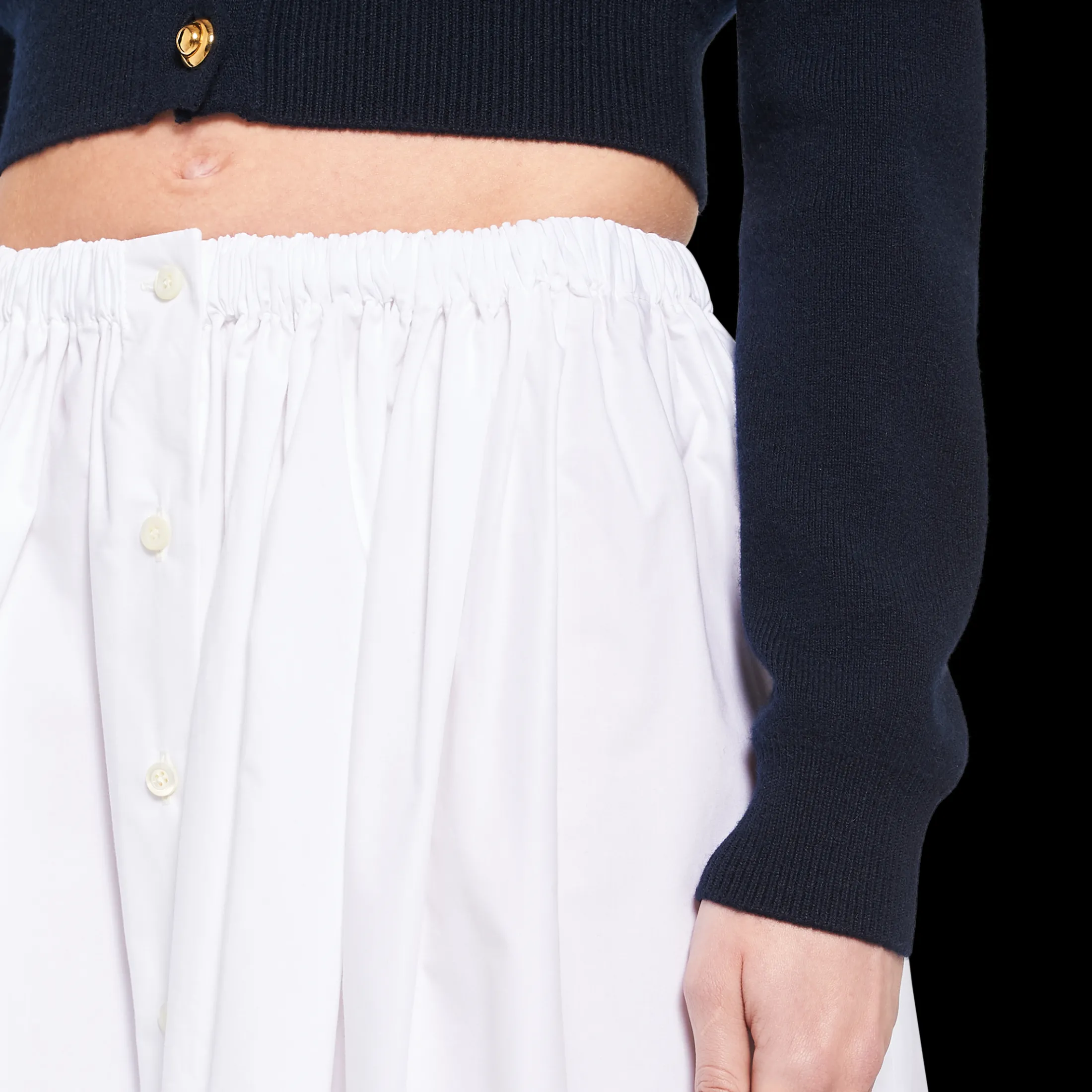 White Poplin Skirt | Miu Miu