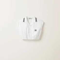 White Poplin Top | Miu Miu