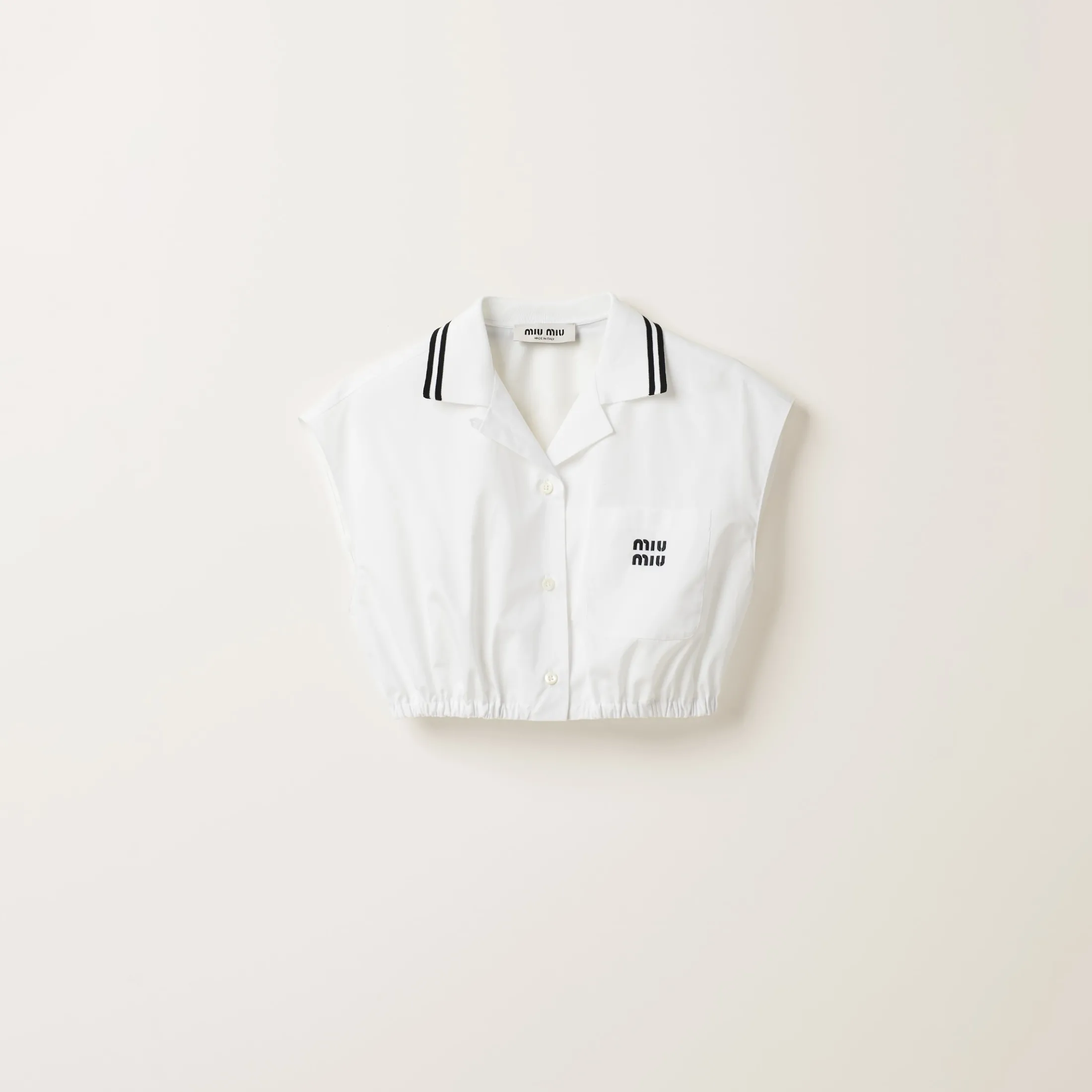 White Poplin Top | Miu Miu