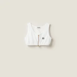 White Poplin Top | Miu Miu