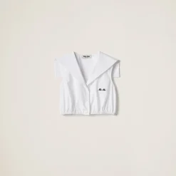 White Poplin Top | Miu Miu