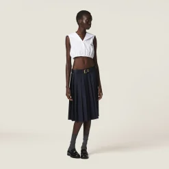 White Poplin Top | Miu Miu