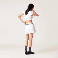 White Poplin Top | Miu Miu