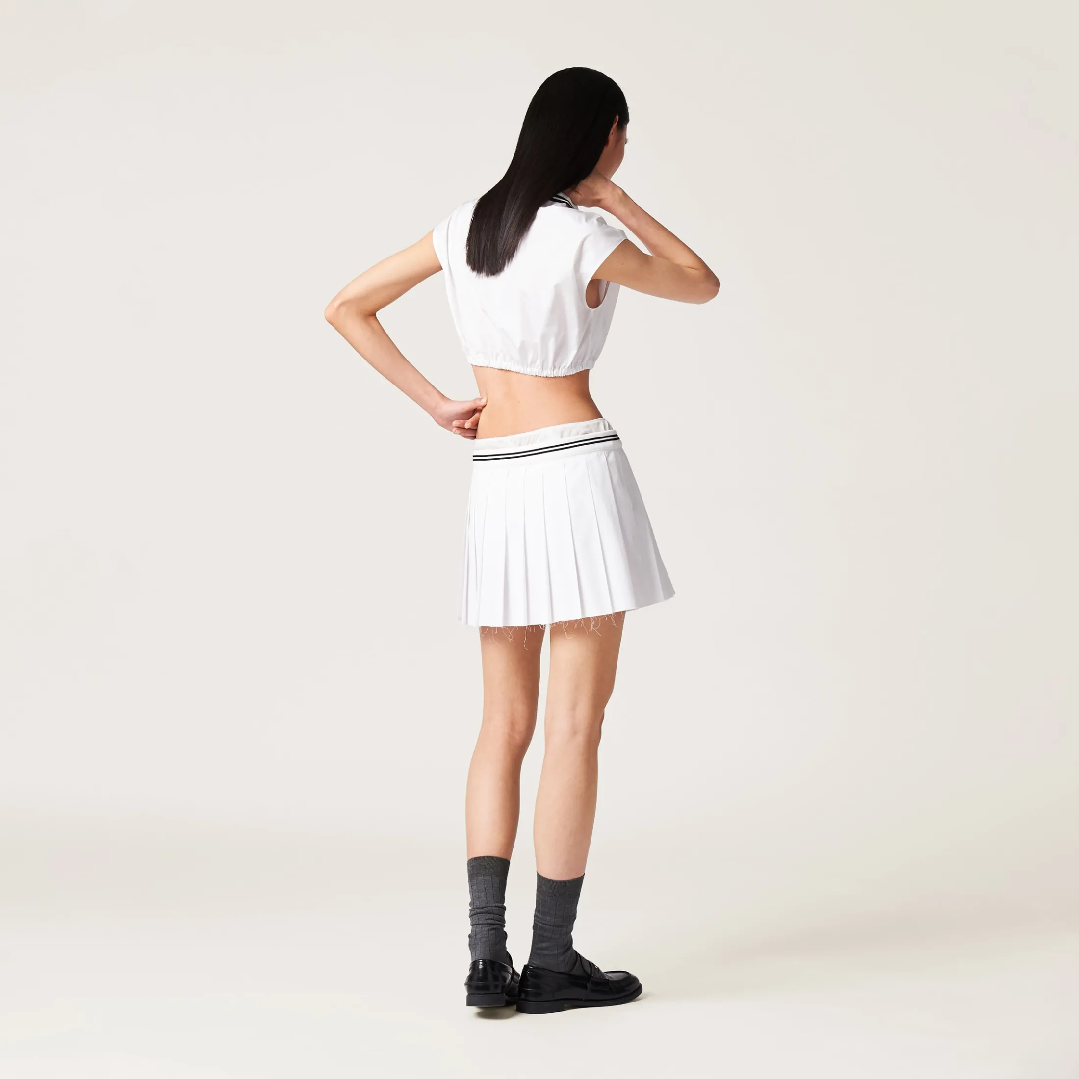 White Poplin Top | Miu Miu