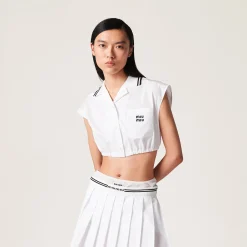 White Poplin Top | Miu Miu