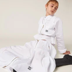 White Poplin Top | Miu Miu