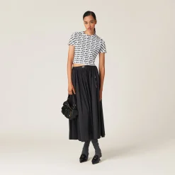 White Print Cotton T-shirt | Miu Miu
