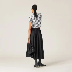 White Print Cotton T-shirt | Miu Miu