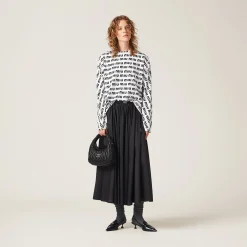 White Printed Cotton T-shirt | Miu Miu