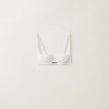 White Ribbed Knit Demi Bra | Miu Miu