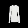White Ribbed Knit Jersey Dress | Miu Miu