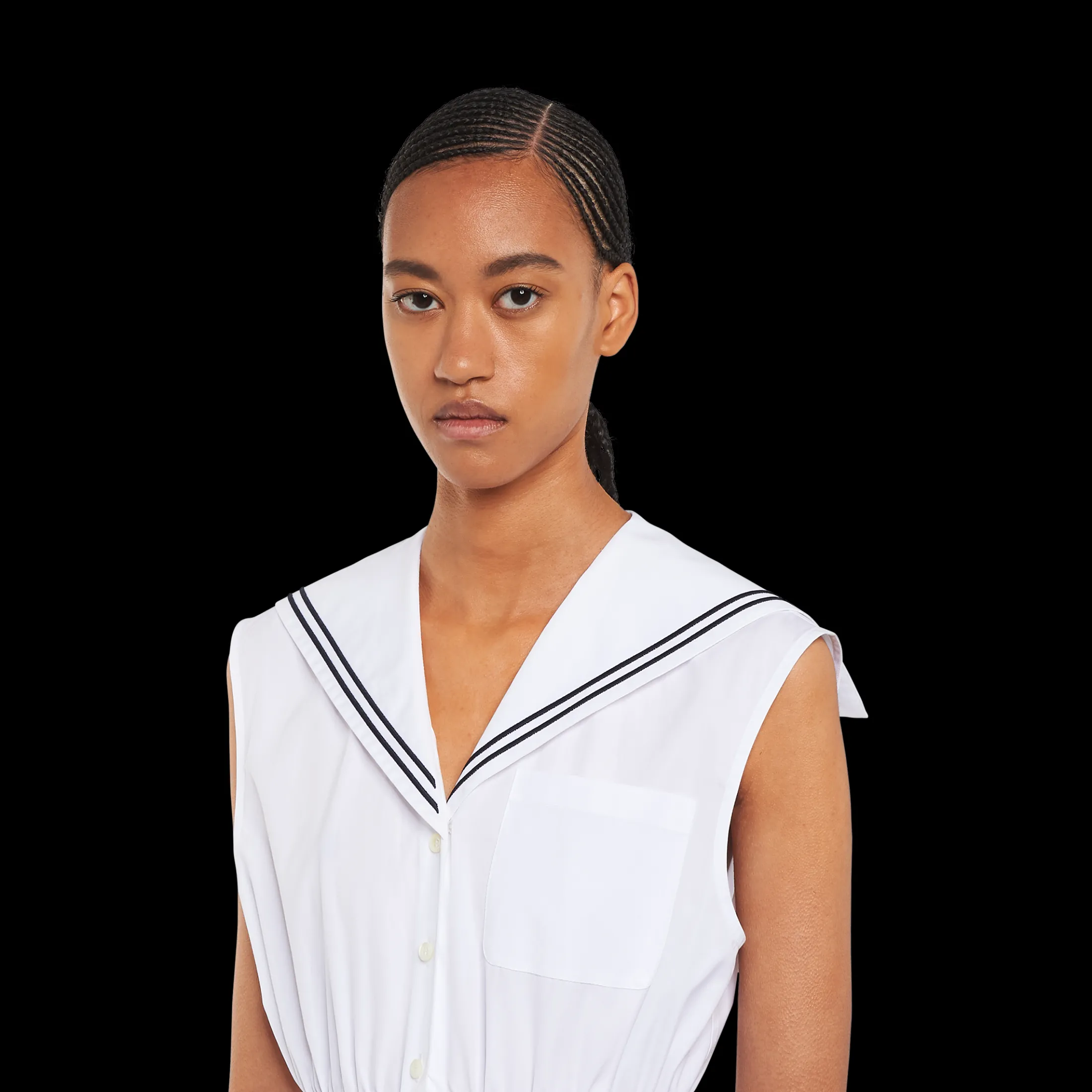 White Sailor Poplin Dress | Miu Miu