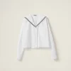 White Sailor Poplin Shirt | Miu Miu