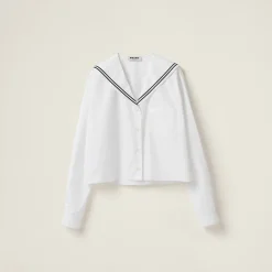 White Sailor Poplin Shirt | Miu Miu