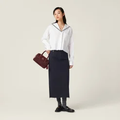 White Sailor Poplin Shirt | Miu Miu