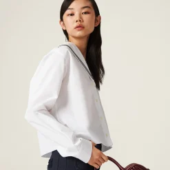 White Sailor Poplin Shirt | Miu Miu