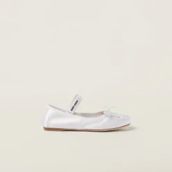 White Satin Ballerinas | Miu Miu
