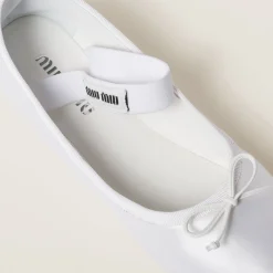 White Satin Ballerinas | Miu Miu