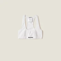 White Seamless Racerback Top | Miu Miu