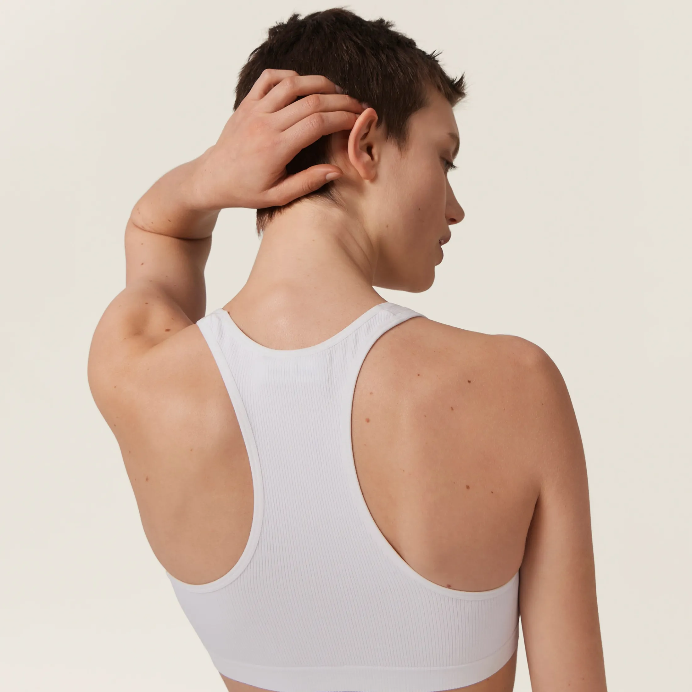 White Seamless Racerback Top | Miu Miu