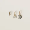 White Set Of Enameled Metal Earrings | Miu Miu