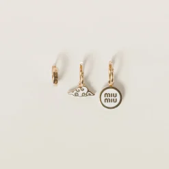 White Set Of Metal Earrings | Miu Miu