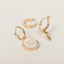 White Set Of Metal Earrings | Miu Miu