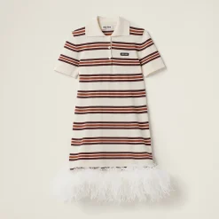 White Silk And Cotton Polo Dress | Miu Miu