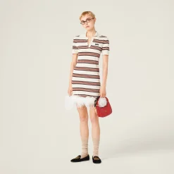 White Silk And Cotton Polo Dress | Miu Miu