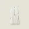 White Sleeveless Technical Silk Dress | Miu Miu