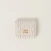 White Small Matelassé Nappa Leather Wallet | Miu Miu