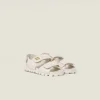 White Sporty Matelassé Nappa Leather Sandals | Miu Miu