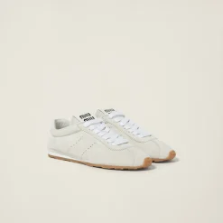 White Suede Sneakers | Miu Miu