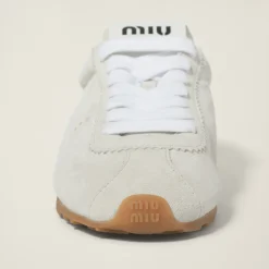 White Suede Sneakers | Miu Miu