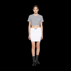 White Viscose Miniskirt | Miu Miu