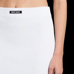 White Viscose Miniskirt | Miu Miu