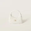 White Wander Matelassé Nappa Leather Hobo Bag | Miu Miu