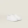 White Washed Cotton Drill Sneakers | Miu Miu